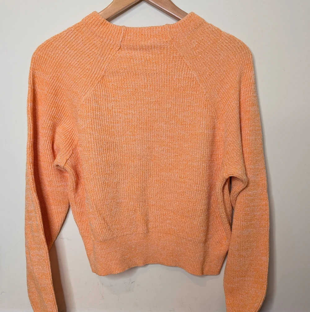 Free People · Cropped Knit Sweater · Peach Orange · S
